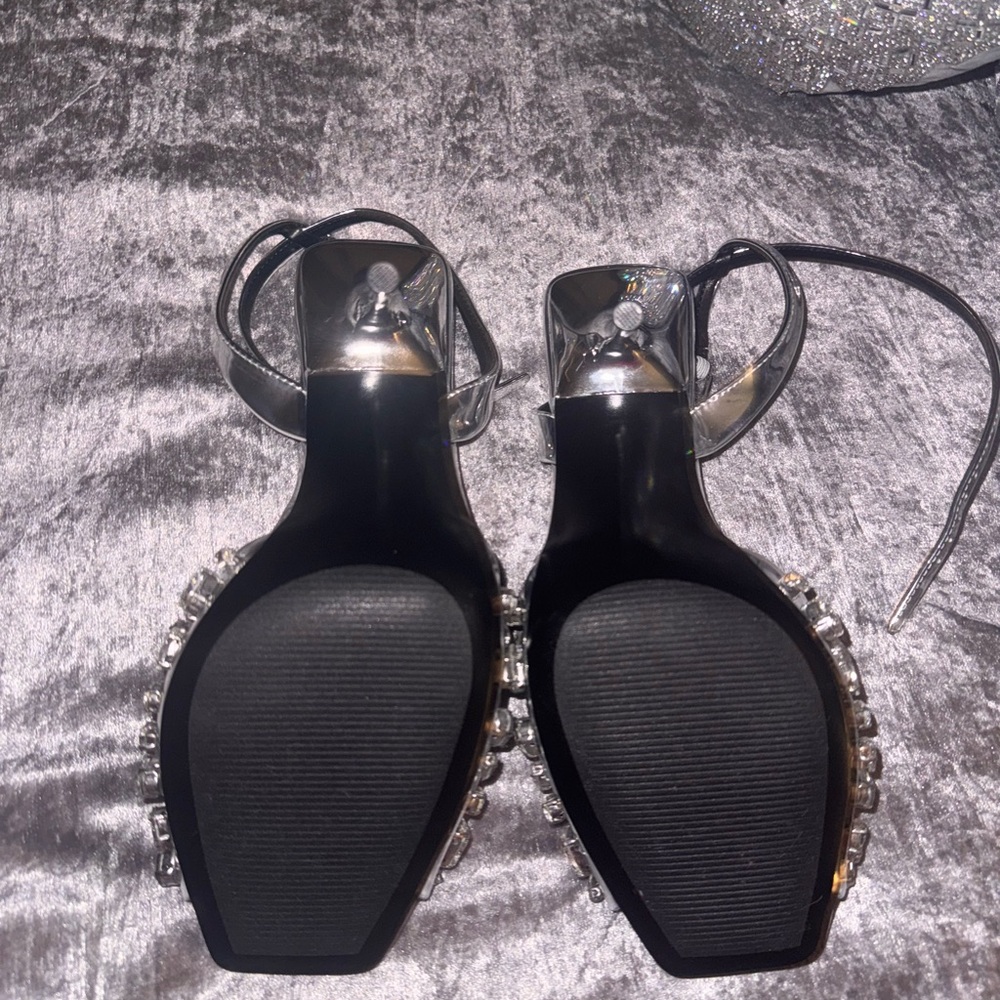 Steve Madden Silver Crystal Heels - Picture 3 of 4